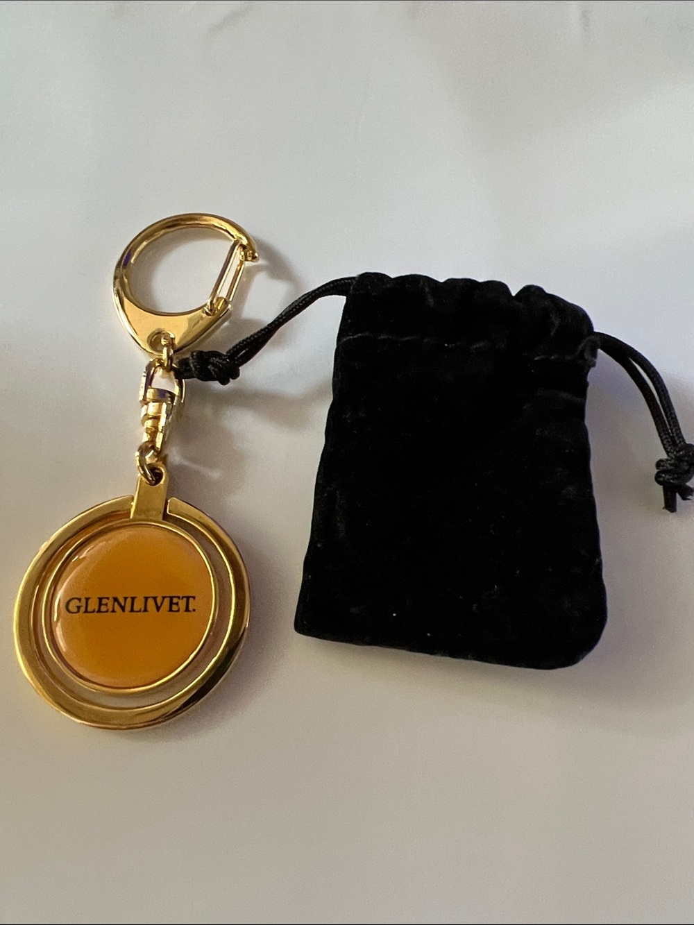 Gold Keychain with Amber Token - Men Accessories Key & Card Holder
